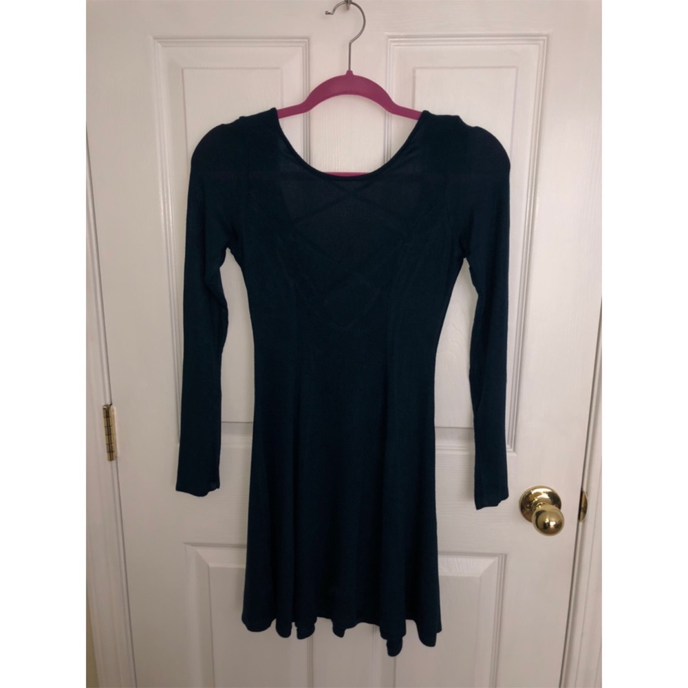 Long sleeve, open back dress